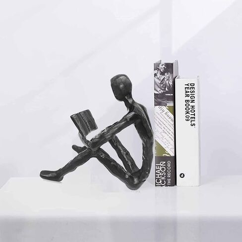 Aesthetic Decoration Art Sculptures, Modern Accents Figurine Resin Sculpture of Person Reading a Book Reading Bookend for Home Office Table Desk Decor in Saudi Arabia