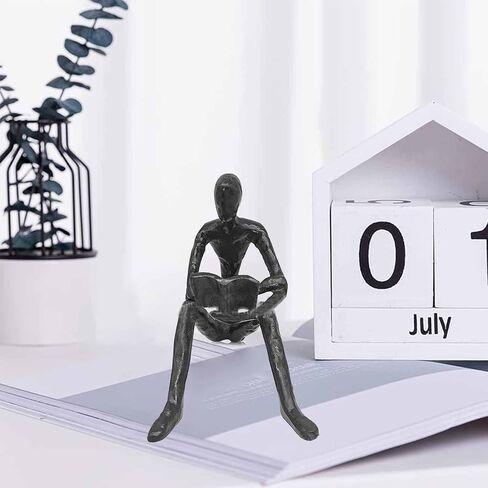 Aesthetic Decoration Art Sculptures, Modern Accents Figurine Resin Sculpture of Person Reading a Book Reading Bookend for Home Office Table Desk Decor in Saudi Arabia