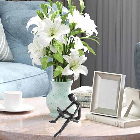 Aesthetic Decoration Art Sculptures, Modern Accents Figurine Resin Sculpture of Person Reading a Book Reading Bookend for Home Office Table Desk Decor in Saudi Arabia