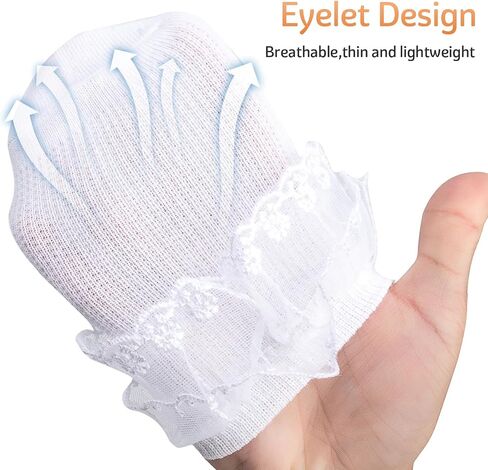 Meeshine Toddler Baby Girls Frilly Lace Socks Ruffle Ankle Cotton Princess Eyelet Dress Socks for 1-8T Kids in Saudi Arabia