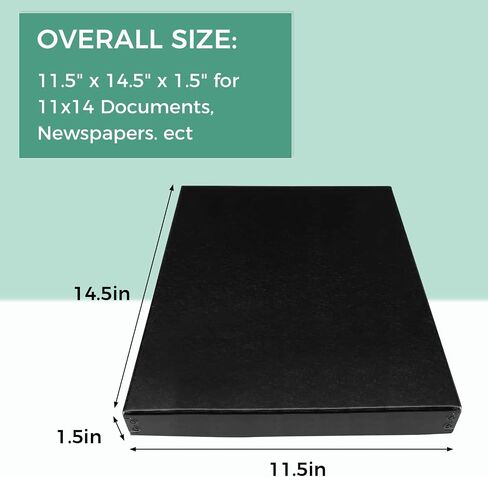 Golden State Art, Museum Archival Storage Box, Acid-Free Drop Front Photo Storage Box for Storing Artwork, Pictures, Documents, Organize Crafts, Photographs, Artwork, DIY, 11x14x1.5 Black in Saudi Arabia