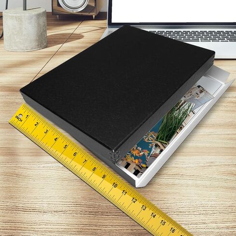 Golden State Art, Museum Archival Storage Box, Acid-Free Drop Front Photo Storage Box for Storing Artwork, Pictures, Documents, Organize Crafts, Photographs, Artwork, DIY, 11x14x1.5 Black in Saudi Arabia