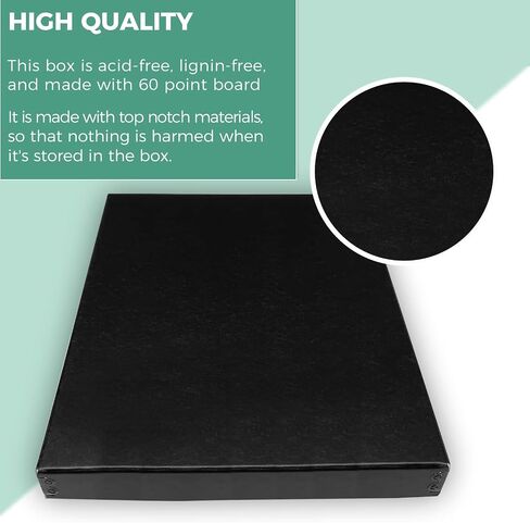 Golden State Art, Museum Archival Storage Box, Acid-Free Drop Front Photo Storage Box for Storing Artwork, Pictures, Documents, Organize Crafts, Photographs, Artwork, DIY, 11x14x1.5 Black in Saudi Arabia