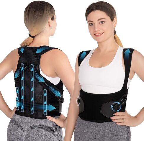 Nreirly Upgrade Posture Corrector for Women and Men, Back Brace Ergonomically Adjustable Breathable Back Shoulder Straightener Lumbar Support, Pain Relief, L in Saudi Arabia