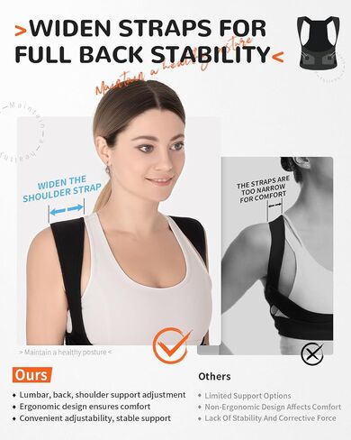 Nreirly Upgrade Posture Corrector for Women and Men, Back Brace Ergonomically Adjustable Breathable Back Shoulder Straightener Lumbar Support, Pain Relief, L in Saudi Arabia