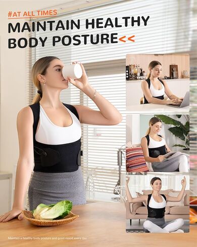 Nreirly Upgrade Posture Corrector for Women and Men, Back Brace Ergonomically Adjustable Breathable Back Shoulder Straightener Lumbar Support, Pain Relief, L in Saudi Arabia