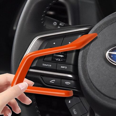 زخارف غطاء عجلة القيادة Auovo لملحقات Subaru Crosstreck Outback Legacy 2018-2024 أغطية إطار لوحة عجلة القيادة لسوبارو امبريزا 2017-2024 / Forester/Ascent 2018-2024 (برتقالي) in Saudi Arabia