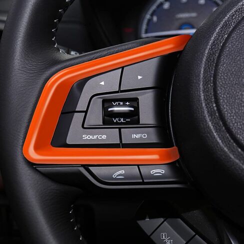 زخارف غطاء عجلة القيادة Auovo لملحقات Subaru Crosstreck Outback Legacy 2018-2024 أغطية إطار لوحة عجلة القيادة لسوبارو امبريزا 2017-2024 / Forester/Ascent 2018-2024 (برتقالي) in Saudi Arabia