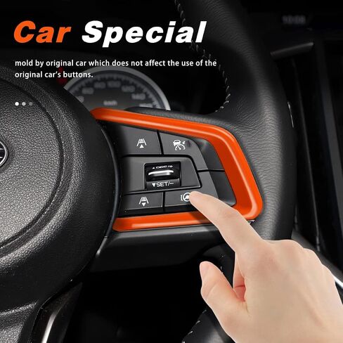 زخارف غطاء عجلة القيادة Auovo لملحقات Subaru Crosstreck Outback Legacy 2018-2024 أغطية إطار لوحة عجلة القيادة لسوبارو امبريزا 2017-2024 / Forester/Ascent 2018-2024 (برتقالي) in Saudi Arabia