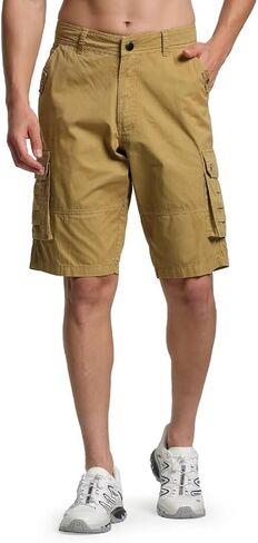 Men's Cargo Shorts Classic Relaxed Fit Twill Short for Work Pants Button Pockets in Saudi Arabia
