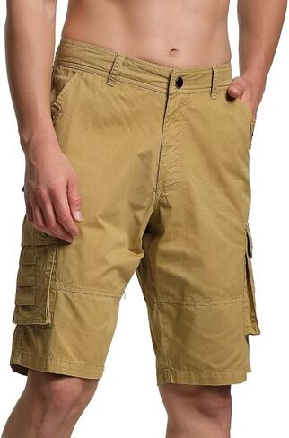 Men's Cargo Shorts Classic Relaxed Fit Twill Short for Work Pants Button Pockets in Saudi Arabia