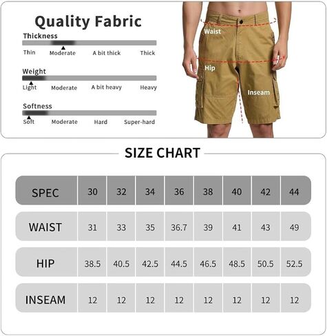 Men's Cargo Shorts Classic Relaxed Fit Twill Short for Work Pants Button Pockets in Saudi Arabia
