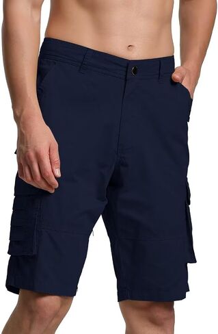 Men's Cargo Shorts Classic Relaxed Fit Twill Short for Work Pants Button Pockets in Saudi Arabia