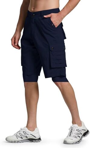 Men's Cargo Shorts Classic Relaxed Fit Twill Short for Work Pants Button Pockets in Saudi Arabia