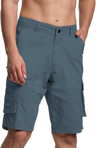 Men's Cargo Shorts Classic Relaxed Fit Twill Short for Work Pants Button Pockets in Saudi Arabia