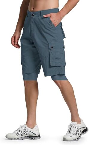 Men's Cargo Shorts Classic Relaxed Fit Twill Short for Work Pants Button Pockets in Saudi Arabia