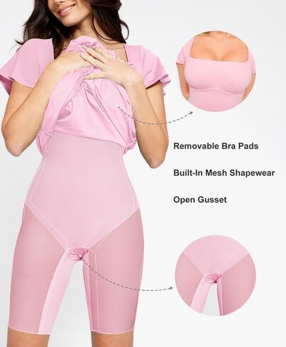 Popilush The Shapewear Dress Built-in Bra Short Sleeve Square Neck A-Line Flowy Wedding Guest Midi Dresses for Women in Saudi Arabia