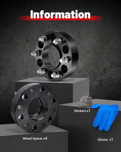 فواصل عجلات EVIL ENERGY 6x135 لسيارة F-150 Expedition Lobo 2015-2022 4WD، 1.5in(38mm) Hubcentric M14x1.5 ترصيع و87.1mm Hub Bore لـ 2015/16/17/18/19/20 Lincoln Navigator 4x4 RWD 6Lug Wheels/ حافة in Saudi Arabia