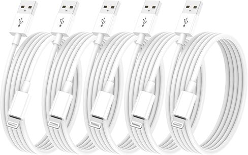 5 عبوات من كابل شاحن iPhone بطول 10 أقدام [معتمد من Apple MFi] أسلاك شحن USB طويلة إلى Lightning بطول 10 أقدام سريعة عالية السرعة لمزامنة البيانات لأجهزة iPhone 14/13/12/11 Pro Max/XS MAX/XR/XS/X iPad بطول 10 أقدام in Kuwait