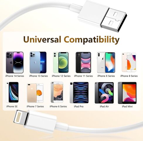5 عبوات من كابل شاحن iPhone بطول 10 أقدام [معتمد من Apple MFi] أسلاك شحن USB طويلة إلى Lightning بطول 10 أقدام سريعة عالية السرعة لمزامنة البيانات لأجهزة iPhone 14/13/12/11 Pro Max/XS MAX/XR/XS/X iPad بطول 10 أقدام in Kuwait