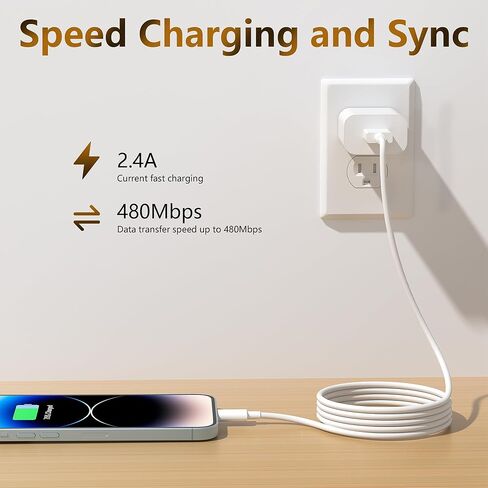 5 عبوات من كابل شاحن iPhone بطول 10 أقدام [معتمد من Apple MFi] أسلاك شحن USB طويلة إلى Lightning بطول 10 أقدام سريعة عالية السرعة لمزامنة البيانات لأجهزة iPhone 14/13/12/11 Pro Max/XS MAX/XR/XS/X iPad بطول 10 أقدام in Kuwait