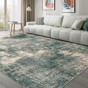 Washable Rug 5x7 Area Rugs: Modern Abstract Neutral Soft Rug for Living Room Bedroom Dining Room Under Kitchen Table Home Office Decor - Brown in Kuwait