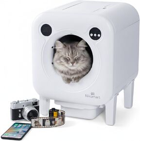 Automatic Litter Box 75L Extra Large Capacity for Multiple Cats - Self-Cleaning Litter Box with Camera, Intelligent Exhaust System, Safety Sensors and App Control for Your Smart Home in Saudi Arabia