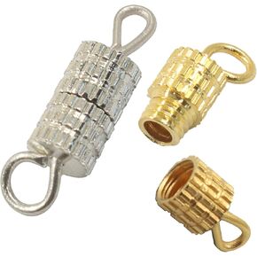 100 قطعة من المشابك البرغي الفضية من نوع المسمار، موصلات مشابك ملتوية لصنع المجوهرات، مشبك أسطواني ذهبي للقلائد والأساور/عشاق DIY in Kuwait