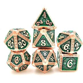 DND Dice Set Ancient Civilization​ Metal D&D Dice Set with Metal Box Polyhedral Dice for Dungeons and Dragons TTRPG Gifts (Maya, Green) in Saudi Arabia