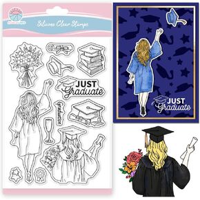 طوابع شفافة لموسم التخرج من جلوبلاند لسكرابوكينغ التخرج سيدة رجل سيليكون طوابع شخصية بالون ختم شفاف لصنع البطاقات DIY النقش اليومي in Kuwait