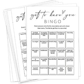 Office Bingo Cards, 25 Unique Randomized 5x7 Sheets, Get to Know You Bingo Game for Adults, Ice Breaker Office Party Games, Team Building Games for Work, High Replay Value - B005 in Saudi Arabia