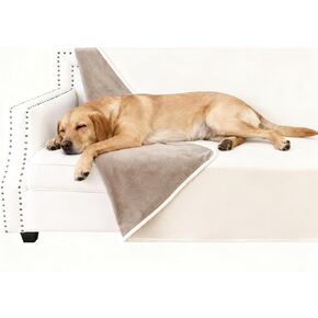 Waterproof Dog Blanket for Couch, Reversible Pet Throw Blankets Leak Proof Sofa Bed Protector for Furniture Machine Washable-68x82,Khaki+Beige in Saudi Arabia
