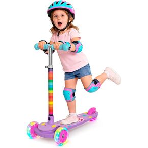 سكوتر ناتورك للأطفال الصغار بثلاث عجلات للأطفال والبنات والأولاد - سكوتر بارتفاع قابل للتعديل مع عجلات مضيئة، سطح مضاد للانزلاق، تصميم سهل التوجيه للأعمار من 2 إلى 8 سنوات in Kuwait