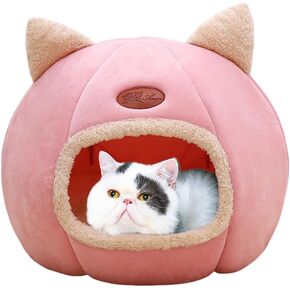 Cat Beds for Indoor Cats, Cozy Cat Cave Bed Dog House Cats Tent with Removable Cushion Pillow, Soft Warm Pet House Puppy Bed, Cute Pet Nest for Kitten Small Dog (Pink, M-13x13x13 Inches) in Kuwait