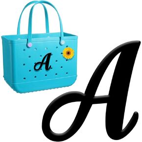 Mity rain Letter Charms for Bogg Bag，Alphabet Lettering Accessories Charms Compatible with Bogg Bag Original All Models, Insert Decorative Letter for Handbag Beach Tote Bag A Black in Saudi Arabia
