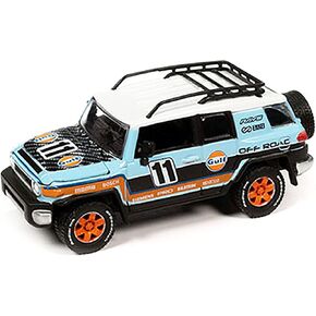 2007 FJ Cruiser #11 Light Blue Gulf Oil with Roofrack Limited Edition to 6000 Pieces Worldwide 1/64 Diecast Model Car by Johnny Lightning JLCP7415 in Kuwait
