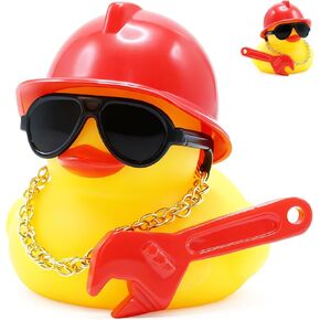 Cool Rubber Duck Car Dashboard Decorations - Funny Screwdriver Mechanic Duck with Hard Hat, Sunglasses, Necklace & Tool, Safe Silica Gel Car Accessory for Dashboard Decor in Kuwait