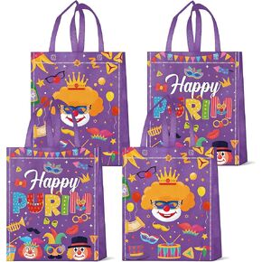 20 قطعة من أكياس هدايا بوريم مع مقابض أكياس حلوى قابلة لإعادة الاستخدام، أكياس هدايا غير منسوجة من Happy Purim لحفلات بوريم، ديكورات تغليف هدايا الأعياد، مستلزمات الحلوى الجيدة in Kuwait