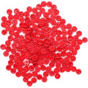 300Pcs Red Resin Micro Mini Pig Nose Buttons 4mm Tiny Flatback Sewing Buttons for DIY Craft Doll Clothes Accessories in Saudi Arabia