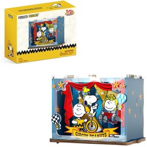 PUREMIND Snoopy Circus Miniature Wooden Puzzle Kit - Officially Licensed Snoopy & Friends Building Kit with Movable Characters, 3D Desktop Display, Collector Gift for Fans in Saudi Arabia