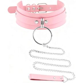 مجموعة طوق ومقود من الجلد الوردي مع مقبض ناعم من البولي يوريثان للحيوانات الأليفة، هدية مجوهرات فريدة للنساء والكلاب في الهالوين المثير in Kuwait