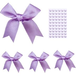 Elegant Gift Wrap Bows, 50PCS 3.3 Inch Mini Satin Ribbon Bows for Crafts Treat Bags Cake Baking Christmas Party Decors Wedding Birthday Baby Shower Valentines (Golden) in Saudi Arabia