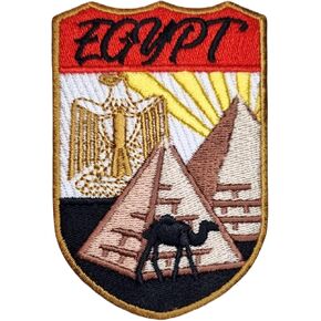 Egypt Flag Patch (3 Inch) Embroidered Iron/Sew-on Badge Giza Pyramids Travel Souvenir Vacation Emblem for Backpacks, Hats, Bags, Crafts DIY Gift Tourist Patches in Saudi Arabia