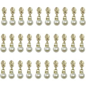 Yidaz 30 Pcs #5 Metal Zipper Pulls Imitation Pearl Zipper Slider Head for Sewing Craft Making(Silver) in Saudi Arabia