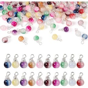 100pcs Teardrop Crystal Dangle Charms Crackle Glass Charms Assorted Small Colorful Water Drop Pendants with Silver Tone Iron Loops for DIY Necklace Bracelet Earring Jewelry Making 16x8mm Hole 2.5mm in Kuwait