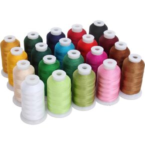 Threadart 20 Spool Polyester Embroidery Machine Thread Holiday Colors | 1000M Spools 40wt | for Brother Babylock Janome Singer Pfaff Husqvarna Bernina Machines - 10 Sets Available in Kuwait
