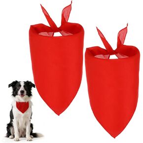 2 Pcs Red Dog Bandanas Blank Triangle Personalized Dog Bandana Plain Dogs Scarf for Medium Dogs Party Fun Idea in Kuwait