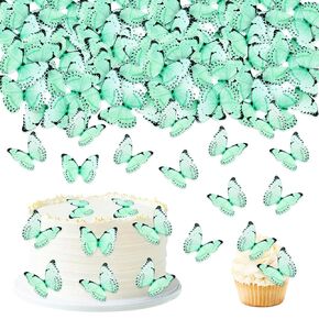 Edible Blue Butterflies 60pcs Cake Cupcake Toppers Wafer Paper Butterfly Decorations for Wedding, Birthday, Baby Shower Party Edible Cupcake Toppers for Cakes, Cookies (Blue Butterflies-C) in Saudi Arabia