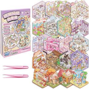 20 مجموعة من ملصقات مشهد ثلاثية الأبعاد يمكنك صنعها بنفسك مجموعة ملصقات منزلية ثلاثية الأبعاد اصنع بنفسك العلاج بالملصقات الكرتونية اللطيفة مشاهد لتخفيف التوتر وتمرير الوقت in Kuwait