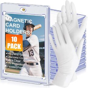 35pt Magnetic Card Holders for Trading Cards,UV Hard Plastic Sports Display Cases,25 Pack Clear One Touch Mags Card Protectors for Baseball Cards, Football Cards, Basketball Cards,MTG,TCG(25) in Kuwait